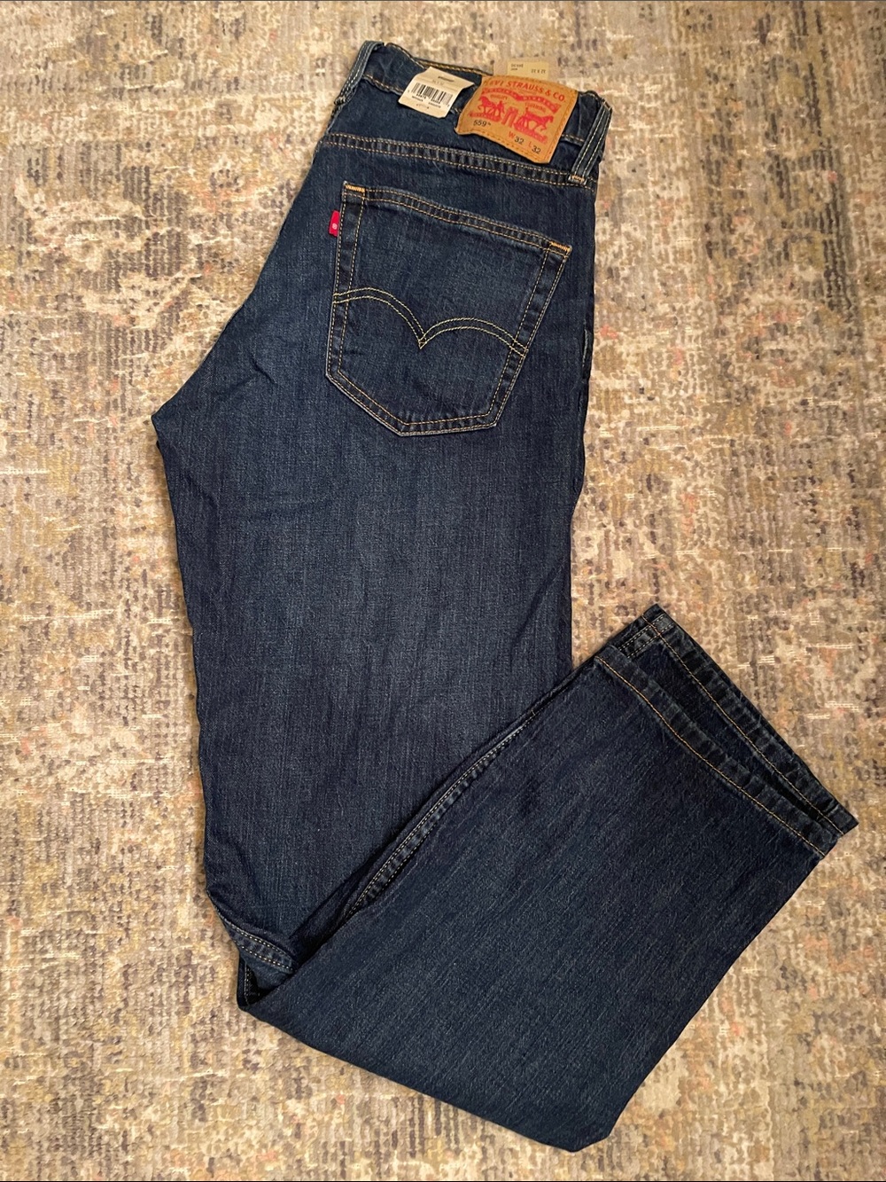 Levi's Womens Indigo Straight-Leg Jeans 32x32 Relaxed